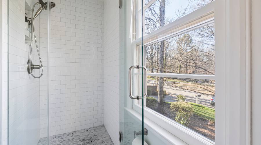 shower screen replacement before and after Brisbane bathroom