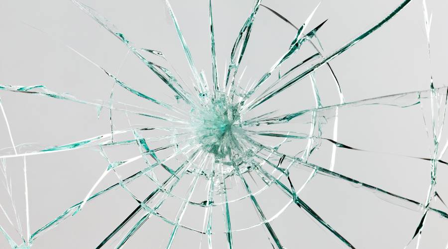 damaged shower screen glass requiring replacement Brisbane