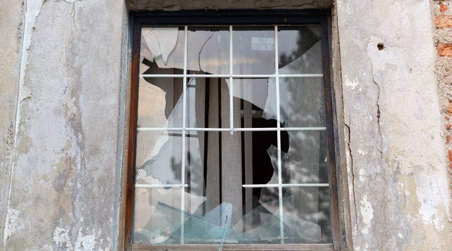 broken window glass